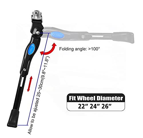 Pata de Cabra, Altura Ajustable, Caballete para Bicicleta perfecto para Ruedas de Diámetro 22" 24" 26" - Bicicleta de Montaña / Bicicleta de Carretera 700 / BMX / MTB
