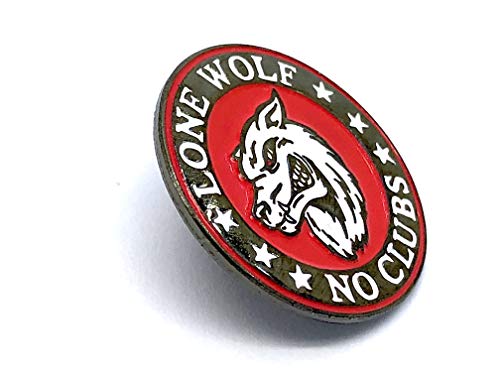 Patch Nation Pin de metal para motociclista Lone Wolf No Clubs