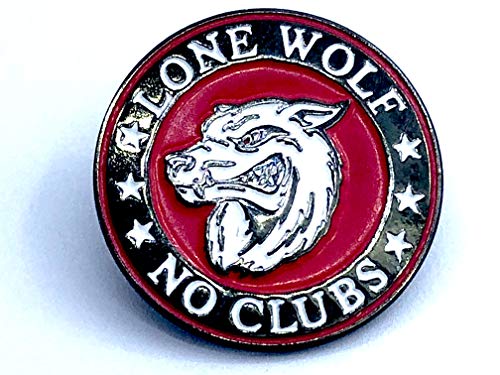 Patch Nation Pin de metal para motociclista Lone Wolf No Clubs