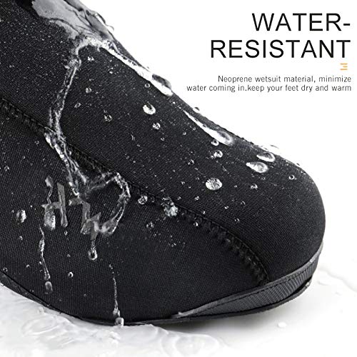 Pateacd Cubrezapatillas Ciclismo Invierno Impermeable Termico Neopreno MTB cubrebotas Carretera Cubrezapatos Zapatillas Bicicleta de Montaña, Botas Esqui para Hombre, Negro,S=EU: 36.5_37