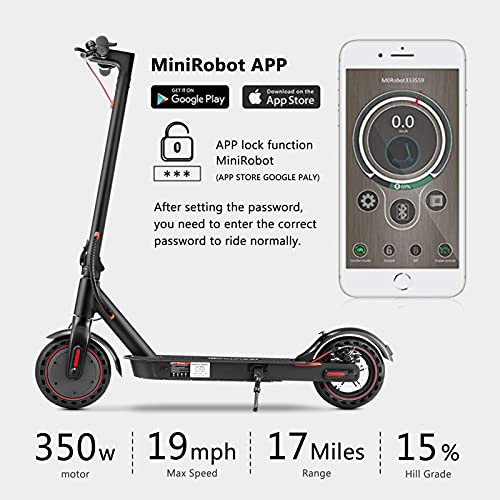 Patinete Electrico isinwheel i9 - Control App, Largo Alcance 25 km Patinete Eléctrico Adultos, Velocidad Máx hasta 30 km/h, Neumáticos Sólidos 8,5 Pulgadas Patinetes Eléctricos Plegables 350W Motor