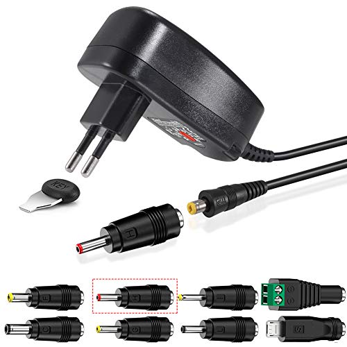 PChero 15 W Universal AC/DC adaptador de conmutación regulado fuente de alimentación con 8 seleccionables adaptador conectores,1500 mA max,5 ft cable de carga-para 3-12 V hogar Electronics Dispositivo