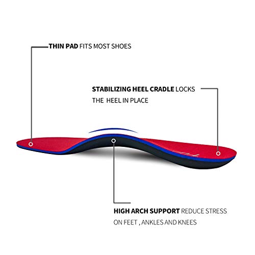 PCSsole Orthotic Arch Support Inserciones de calzado Plantillas para pies planos, dolor en los pies, fascitis plantar, plantillas para hombres y mujeres (EU44-45(29cm))