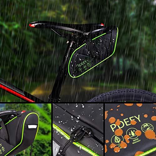PDEEY Bolsa para sillín de bicicleta con luz LED para bicicleta de montaña, impermeable, para bicicleta de montaña, accesorios