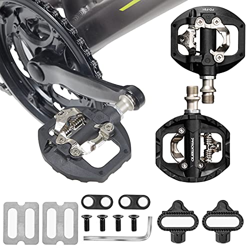 Pedal MTB Pedales Bicicleta Montaña Pedales de Ciclismo Pedal SPD de Doble Plataforma Pedales de Ciclismo de Montaña Multiusos Rosca de 9/16"para BMX MTB Spin Trekking Bike