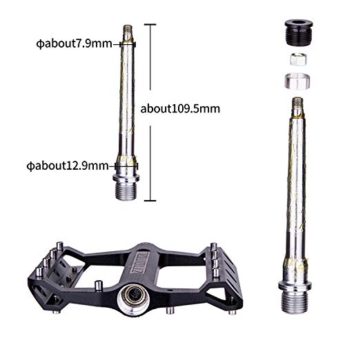 Pedales Bicicleta, 9/16" Aluminio Antideslizante Pedales Ciclismo Durable, Antideslizante Pedal para BMX MTB Bicicleta de Montaña (Negro)