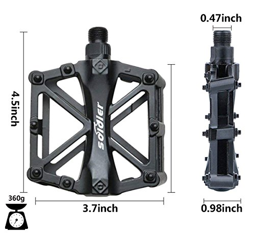Pedales Bicicleta, Pedals Impermeable 9/16 Pulgadas con Sellado Antideslizante Durable para Bicicleta de Montaña BMX Universal Bike Bike Trekking Bike (negro)