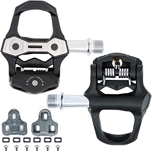 Pedales de Carbono para Bicicleta de Carretera Pedal Peloton Pedales automáticos Pedales de Ciclismo de Carretera con Taco Compatible con Look Keo