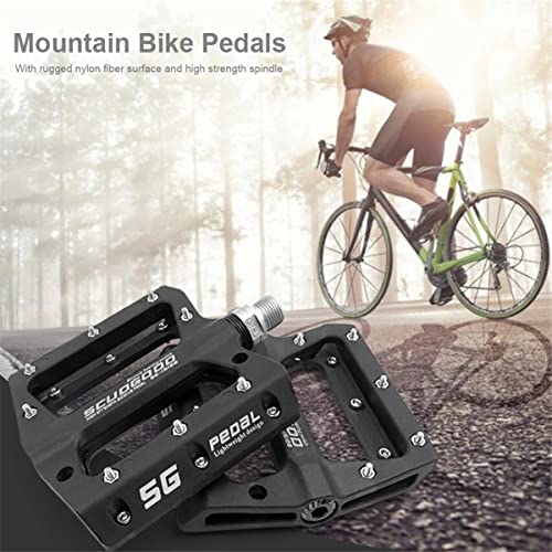 Pedales ligeros para bicicleta de montaña, para bicicletas tipo: AM, FR, DH, DJ, BMX, 1 par, negro
