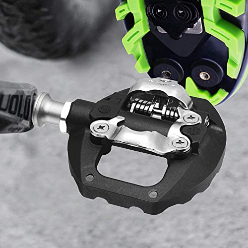 Pedales Mixtos MTB compatibles con Shimano SPD automáticos - Pedales de Bicicleta de Montaña de Liberación Rápida con Calas, Fibra de Nailon Ligera Aleación de Aluminio, para MTB BMX E-Bike, 9/16"