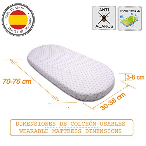 PEKITAS Sábana 75x33cm / 72X33cm Ajustable para Colchón Capazo/Carro/Cochecito de bebé para Niños y Niñas con Elástico Se Adapta a Julius Zöllner, Träumeland, Alvi, FabiMax