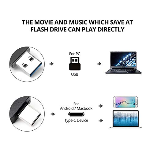 Pendrive 64 GB 3.0, Tipo C Memoria USB 64GB Metal Pen Drive USB C Memoria Flash USB Stick 64GB para Smartphones Android, Windows, Android, PC, Tabletas etc (Negro)