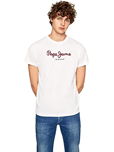 Pepe Jeans Eggo PM500465 Camiseta, Blanco (White 800), S para Hombre