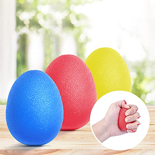 Peradix 3 Piezas Anti estrés Bolas, Pelota Antiestrés，Fortalecedores de Mano, Pelota de Agarre - Huevo para Ejercicios y Rehabilitación Fortalecimiento de Manos y Dedos (3 Niveles de Resistencia)