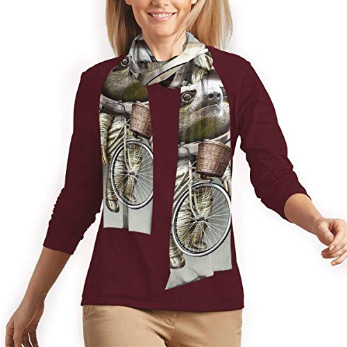 Perezoso con mi bicicleta a lo largo de la divertida bufanda de viaje para mujeres y hombres, ligera, unisex, a la moda, otoño e invierno, bufandas de chal