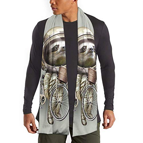 Perezoso con mi bicicleta a lo largo de la divertida bufanda de viaje para mujeres y hombres, ligera, unisex, a la moda, otoño e invierno, bufandas de chal