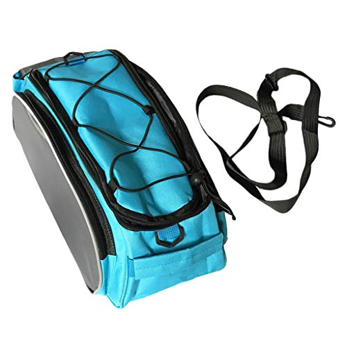 perfeclan Portabicicletas Bolsa Superior Equipaje Almacenamiento de Bicicletas Paquete de Baúl Trasero Bolso Paquete de Hombro - Azul