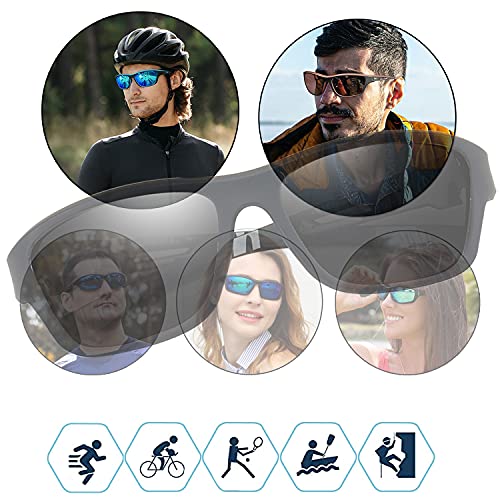 Perfectmiaoxuan Gafas de sol polarizadas para hombre mujer/Golf de pesca fresco Ciclismo El golf Conducción Pescar Alpinismo Deportes al aire libre Gafas de sol (2 PACK (black/blue))