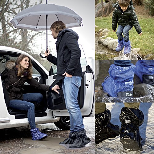 PERLETTI Cubrecalzado Impermeable de PVC - Resistente y Reutilizable - con Suela Antideslizante - galochas para Lluvia, Nieve y Fango - Modelo bajo - Negro (S (36-39), Negro)