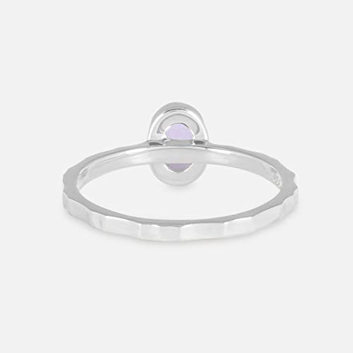 Pernille Corydon Anillo para mujer – Shine Purple anillo con superficie desigual y amatista engarzada en lila – plata de ley 925 – tamaño 52/55, 16,5 mm, Plata de ley.,