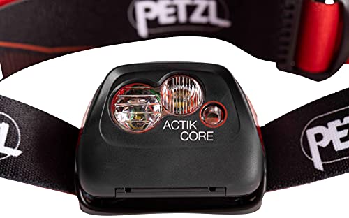 Petzl Actik Core Linterna Frontal, Unisex Adulto, Rojo, Talla Única