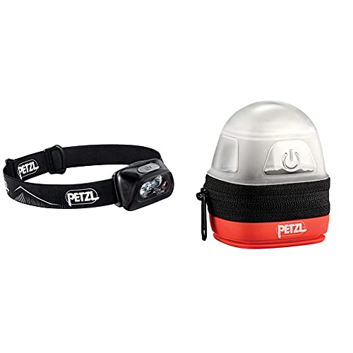 PETZL Actik Core Linterna (Linterna con Cinta para Cabeza, Black, Botones, Ipx4, CE, 450 LM) + -Noctilight, Negro/Naranja