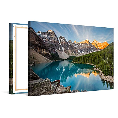 PICANOVA – Mountain Lake Moraine 120x80cm – Cuadro sobre Lienzo – Impresión En Lienzo Montado sobre Marco De Madera (2cm) – Disponible En Varios Tamaños – Colección Montañas