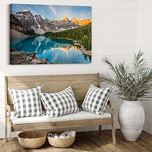 PICANOVA – Mountain Lake Moraine 120x80cm – Cuadro sobre Lienzo – Impresión En Lienzo Montado sobre Marco De Madera (2cm) – Disponible En Varios Tamaños – Colección Montañas