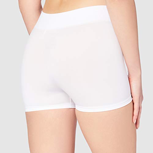 PIECES Pclondon Mini Shorts Noos, Culotte para Mujer, Blanco (Bright White Bright White), 36 (Talla del fabricante: S/M)