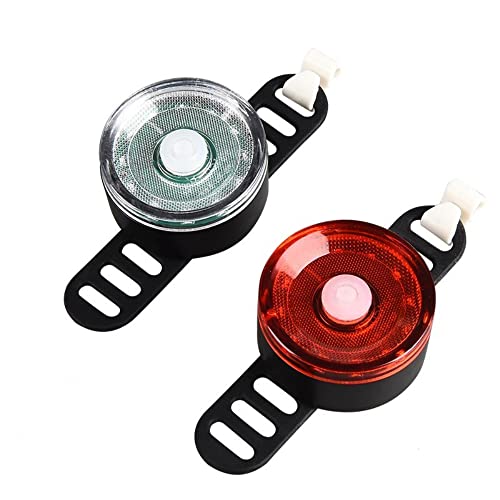 PINGHE Set de Luces LED Impermeables Delanteras y traseras para MTB - 5 Modos de Advertencia de Seguridad Luces traseras para Bicicletas de montaña/Bicicletas de Carretera