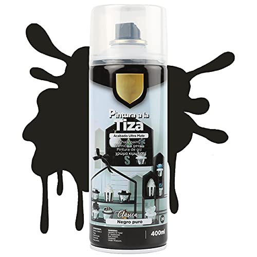 Pintura Spray a la Tiza Acabado Ultra Mate - Negro Puro 400ml