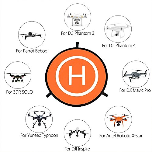 Pista de aterrizaje de drones, 30"/75cm Impermeable Helicoptero Plegable Portátil Helicoptero Landig Mat para DJI Mavic Pro Phantom 2/3/4/Pro, Helicóptero RC, Mavic Pro, Chispa, Inspire drone y más