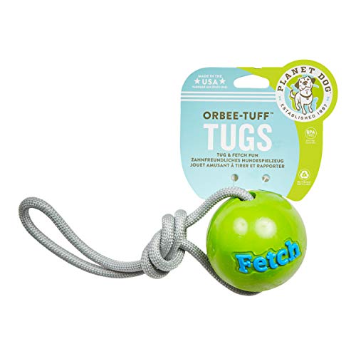 Planet Dog Orbee-Tuff Fetch - Pelota con cuerda para perros - Verde