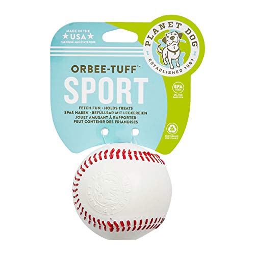 Planet Dog Orbee-Tuff - Juguete con dispensador de recompensas para perros - Pelota de béisbol