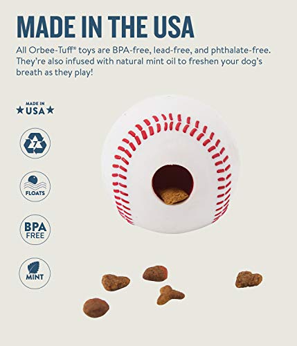 Planet Dog Orbee-Tuff - Juguete con dispensador de recompensas para perros - Pelota de béisbol