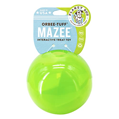 Planet Dog Orbee-Tuff Mazee - Dispensador de recompensas con forma de laberinto - Rompecabezas para perros - Verde
