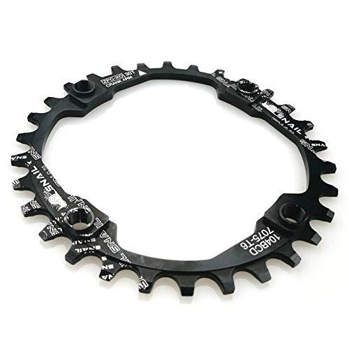 Plato para bicicletas de 30 dientes anchos y estrechos con cuatro pernos para bicicletas de carretera, bicicletas de montaña o bicicletas de piñón fijo en negro de FOMTOR