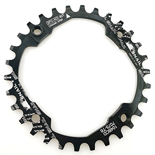 Plato para bicicletas de 30 dientes anchos y estrechos con cuatro pernos para bicicletas de carretera, bicicletas de montaña o bicicletas de piñón fijo en negro de FOMTOR