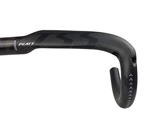 PLATT Manillar Carretera Carbono,Ultraligero Bicicleta Drop Bar 31.8mm enrutamiento Interno Manillar Bici 3K Mate Negro 400/420/440mm