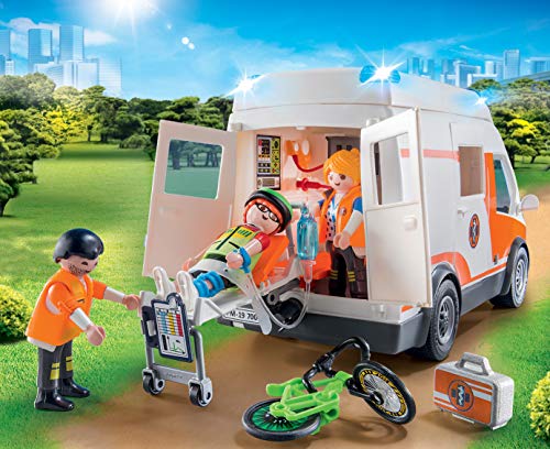 PLAYMOBIL City Life Ambulancia con Luces, A partir de 4 años (70049)