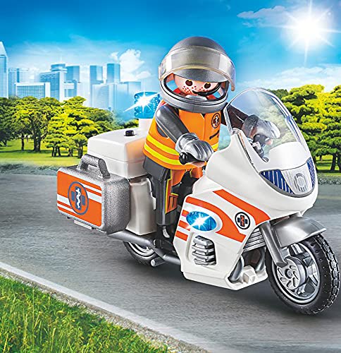 PLAYMOBIL - City Life - Moto de Emergencias Conjunto de Figuras, Multicolor (70051)