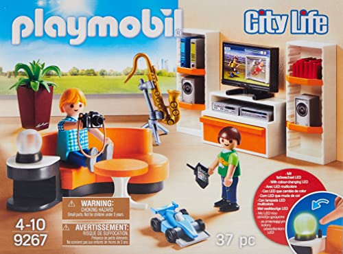 PLAYMOBIL City Life Salón, con Efectos de Luz, a Partir de 4 Años (9267)