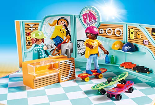 PLAYMOBIL- Tienda de Bicicletas y Skate Juguete, Multicolor (geobra Brandstätter 9402)