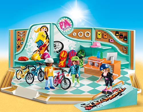 PLAYMOBIL- Tienda de Bicicletas y Skate Juguete, Multicolor (geobra Brandstätter 9402)
