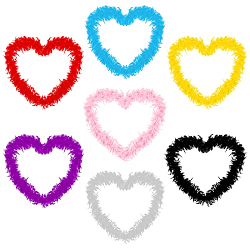 Plumas Boa,7 Colores Boas de Plumas de 2 m Boa de Plumas para Disfraces de Fiesta de Disfraces de Cosplay Boa de árboles de Navidad Suministros de Manualidades para Fiestas de Bodas Decoración