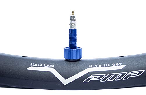 PMP - Válvulas Tubeless en Ergal CNC 50 mm de Longitud, Ideal para MTB. Tipo Presta, con Arandela Sobredimensionada y Color Anodizado, Ligeras y Resistentes.