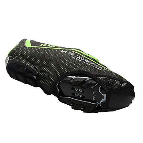 pnxq88 Cubrezapatos Reutilizables, Cubrezapatos Antideslizantes para Lluvia, Cubrebotas de Cuero PU Impermeables y Resistentes al Viento para Bicicleta de Ciclismo al Aire Libre