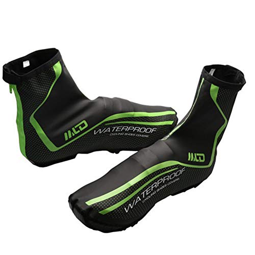 pnxq88 Cubrezapatos Reutilizables, Cubrezapatos Antideslizantes para Lluvia, Cubrebotas de Cuero PU Impermeables y Resistentes al Viento para Bicicleta de Ciclismo al Aire Libre