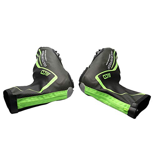 pnxq88 Cubrezapatos Reutilizables, Cubrezapatos Antideslizantes para Lluvia, Cubrebotas de Cuero PU Impermeables y Resistentes al Viento para Bicicleta de Ciclismo al Aire Libre