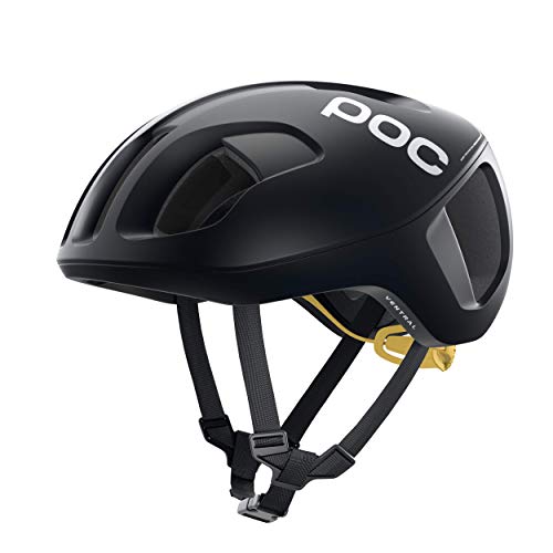 POC Ventral SPIN - Casco Ciclismo, L (56-61cm), Negro/Amarillo (Uranium Black/Sulfur Yellow Matt)